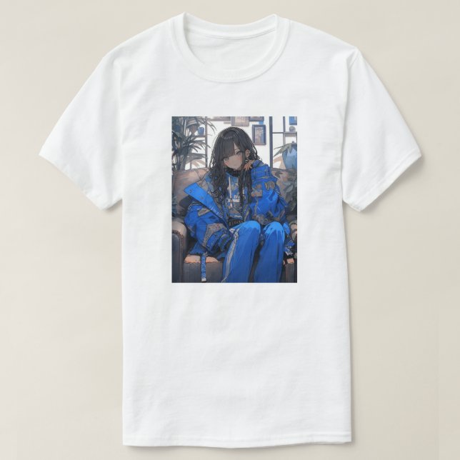 青春のインディゴ/Indigo Youth Tshirts | 東京娘 GenerartiveAI (Design devant)