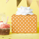 Recherche de pois orange papier cadeau Orange et blanc