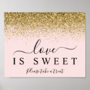 Recherche de love is sweet sign posters Gold