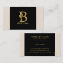 Recherche de monogramme b cartes visite Noir