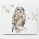 Recherche de hibou sur une branche tapis souris Blanc