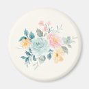 Recherche de floral bleu et vert magnets Aquarelle
