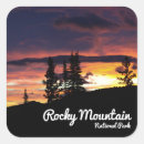 Recherche de montagne rocheuse autocollants Coucher de soleil