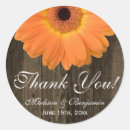 Recherche de marguerite orange de gerbera autocollants Merci