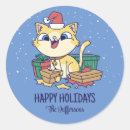 Recherche de chat heureux autocollants Joyeux noël