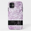 Recherche de damassé pourpre et blanche Monogramme