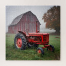 Recherche de tracteur rouge puzzles Ferme