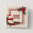 Recherche de bonhomme de neige joyeux badges Rouge