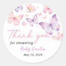 Recherche de papillon de bébé autocollants Baby shower papillon rose