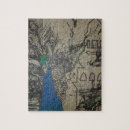 Recherche de paons puzzles Vert