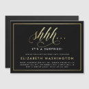 Recherche de shhh anniversaire invitations Noir et or