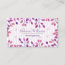 Recherche de rayures violettes cartes visite Élégant