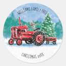 Recherche de tracteur vintage autocollants Noël