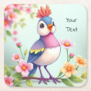Recherche de oiseau rose dessous de verres Bleu