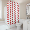 Recherche de motif rouge coeur rideaux douche Mignon