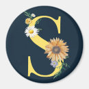 Recherche de lettres fleuries magnets Monogramme