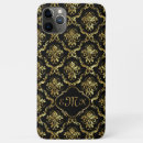 Recherche de motif vintage de damassé iphone coques Noir