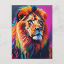 Recherche de peinture de lion cartes postales Coloré