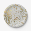 Recherche de marbre assiettes en papier Blanc