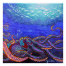 Recherche de poulpe bleu posters Peinture