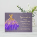 Recherche de purple gold quinceanera invitations Élégant