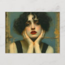 Recherche de visage femme cartes postales Média mixte