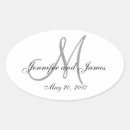Recherche de initiale ovales autocollants Monogramme