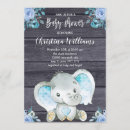 Recherche de floral baby shower garçon invitations Éléphant