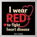 Recherche de maladie cardiaque posters Rouge