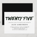 Recherche de vingt cinq invitations Typographie