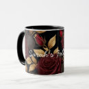 Recherche de fleurs romantiques tasses Personnalisée