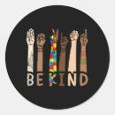 Recherche de langue signes autocollants Main