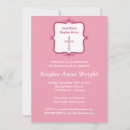 Recherche de rose de fille baptême invitations Simple