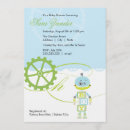 Recherche de robot baby shower invitations Vert