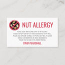 Recherche de allergique cartes visite Restaurant