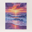 Recherche de coucher du soleil puzzles Violet