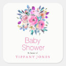 Recherche de baby shower floral moderne autocollants Rose