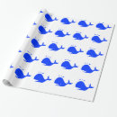Recherche de baleines papier cadeau Bleu