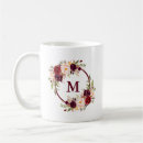 Recherche de fleurs romantiques tasses Monogramme