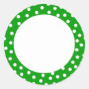 Recherche de pois vert et blanc autocollants Polka