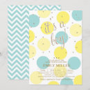 Recherche de jaune turquoise invitations Classique