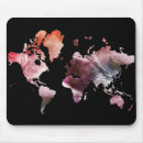 Recherche de carte du monde tapis souris Aquarelle