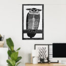 Recherche de hibou noir et blanc posters Beau