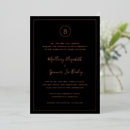 Recherche de rose et noir mariage invitations Monogramme