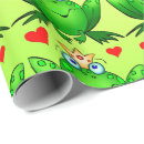 Recherche de grenouille princesse papier cadeau Vert