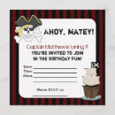 Recherche de pirates carrées invitations Bateau