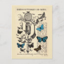 Recherche de papillons bleus cartes postales Illustration