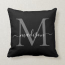 Recherche de noir blanc moderne coussins Monogramme