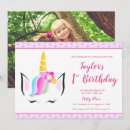 Recherche de unicorn photo anniversaire invitations Rose