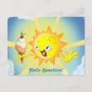 Recherche de soleil de kawaii cartes postales Drôle